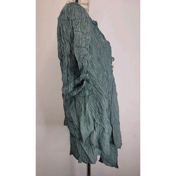 Pretty Angel Fairy Top Sz S Linen Blend Asymmetric Ruffled Romantic Whimsycal - Picture 4 of 11